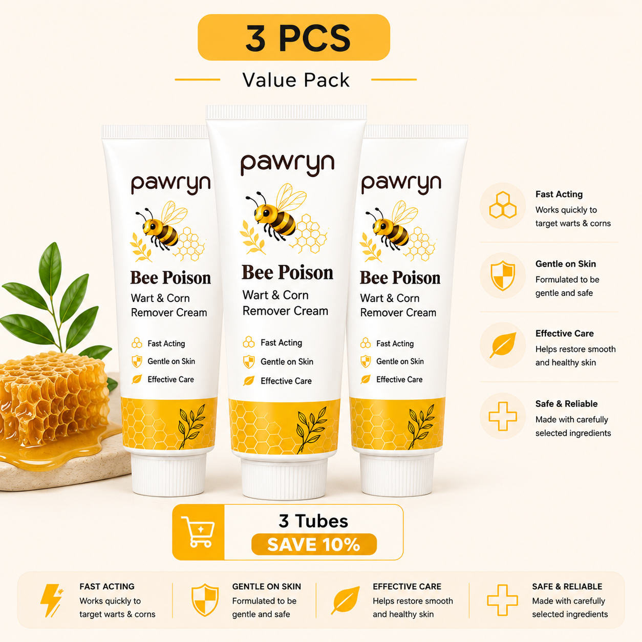👨‍⚕️pawry-Bee Poison Wart & Corn Remover Cream⚡